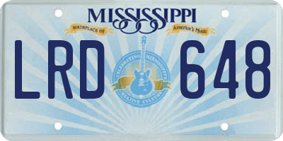 MS license plate LRD648