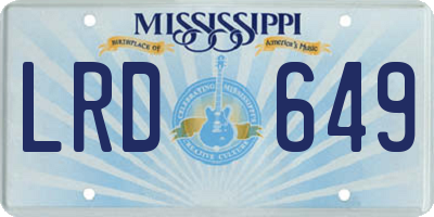 MS license plate LRD649