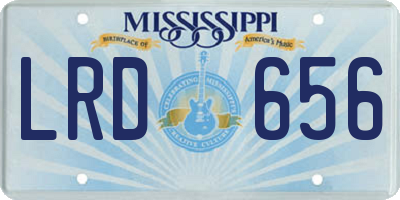 MS license plate LRD656