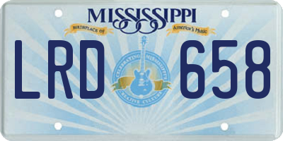 MS license plate LRD658