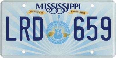 MS license plate LRD659