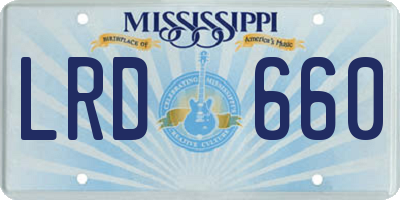 MS license plate LRD660