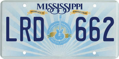 MS license plate LRD662