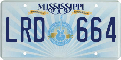 MS license plate LRD664
