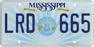 MS license plate LRD665