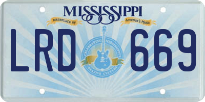MS license plate LRD669