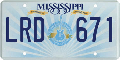 MS license plate LRD671