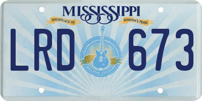 MS license plate LRD673