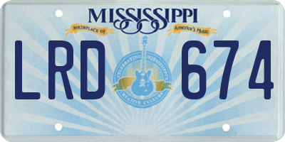 MS license plate LRD674