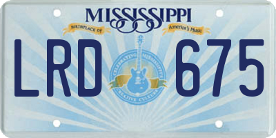 MS license plate LRD675