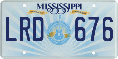 MS license plate LRD676