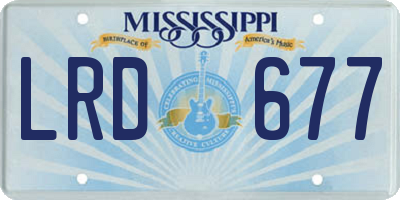MS license plate LRD677