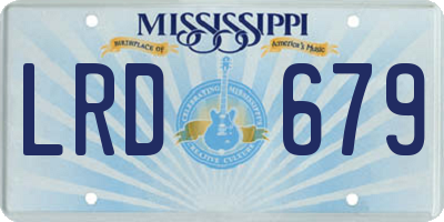 MS license plate LRD679