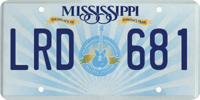 MS license plate LRD681