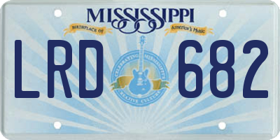 MS license plate LRD682