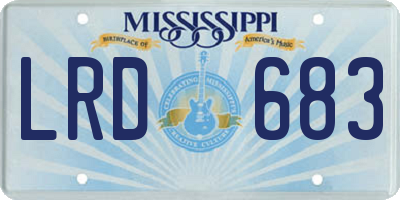 MS license plate LRD683