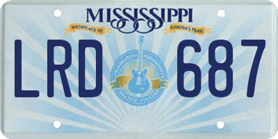 MS license plate LRD687