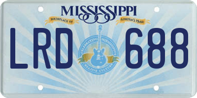 MS license plate LRD688