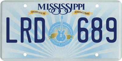 MS license plate LRD689