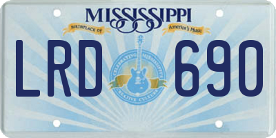 MS license plate LRD690