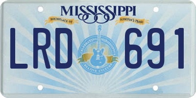 MS license plate LRD691