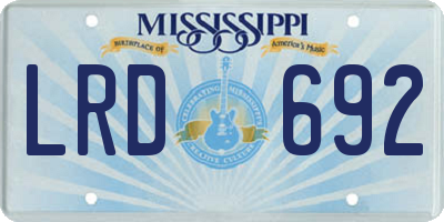 MS license plate LRD692