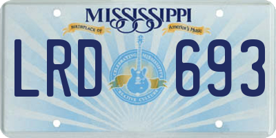 MS license plate LRD693
