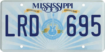 MS license plate LRD695