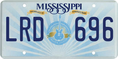 MS license plate LRD696