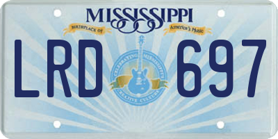MS license plate LRD697
