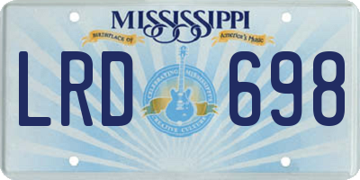 MS license plate LRD698
