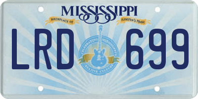 MS license plate LRD699