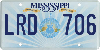 MS license plate LRD706