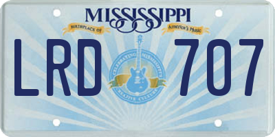 MS license plate LRD707