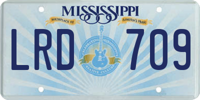 MS license plate LRD709