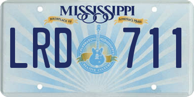 MS license plate LRD711