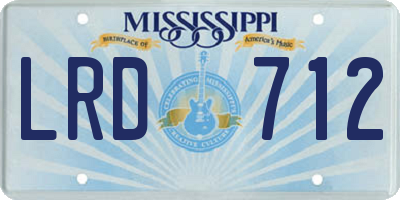 MS license plate LRD712