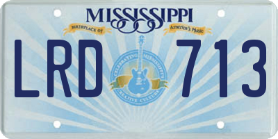 MS license plate LRD713