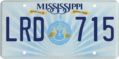 MS license plate LRD715