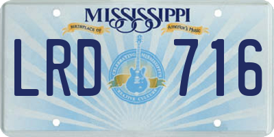 MS license plate LRD716
