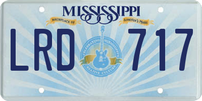 MS license plate LRD717