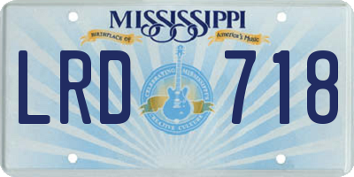 MS license plate LRD718