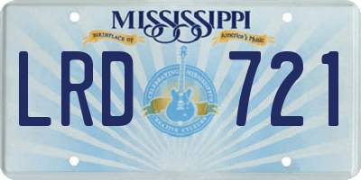 MS license plate LRD721