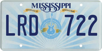 MS license plate LRD722