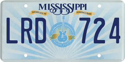 MS license plate LRD724