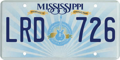 MS license plate LRD726