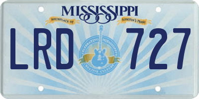 MS license plate LRD727