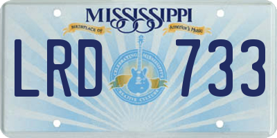 MS license plate LRD733