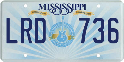 MS license plate LRD736
