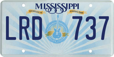 MS license plate LRD737
